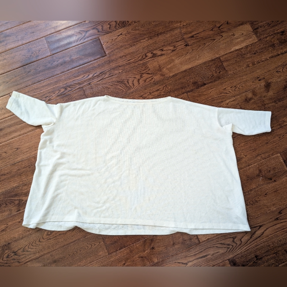 EUC Stella & Dot You Do You Oversized Cream Color Short Sleeve Sweater Size XS
